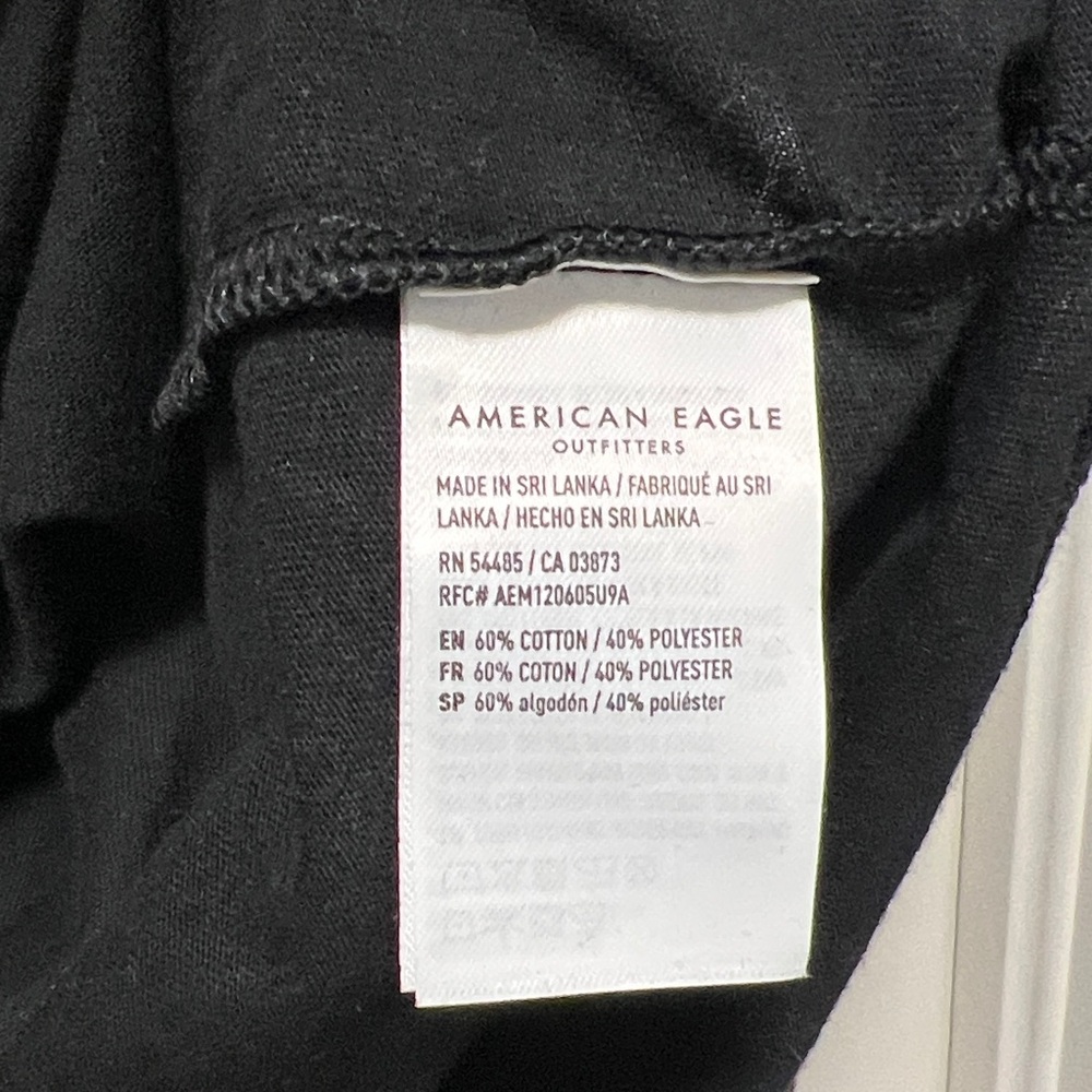 American Eagle Outfitters Men’s Black Long-Sleeve Tee with White Eagle Graphic - Picture 4 of 6